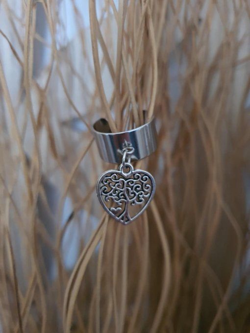 Bague estampille Arbre de vie (réglable acier inoxydable)