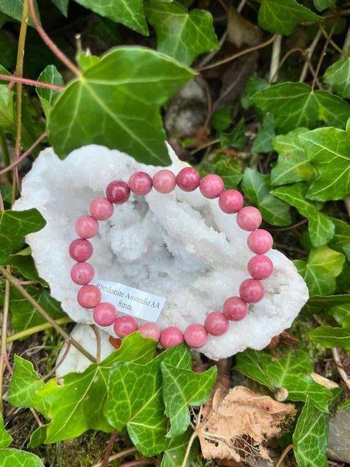 Bracelet boule Rhodonite (Australie AA)