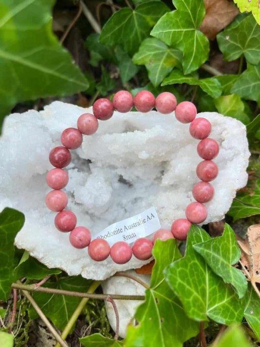 Bracelet boule Rhodonite (Australie AA)
