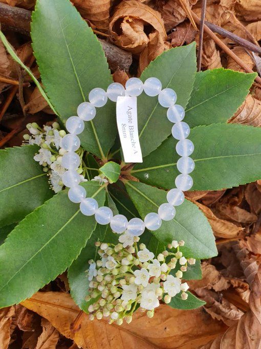 Bracelet Agate blanche (Inde A)