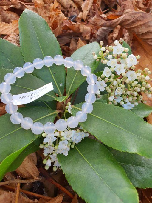 Bracelet Agate blanche (Inde A)