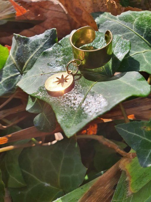 Bague estampille Etoile (dorée acier inoxydable)
