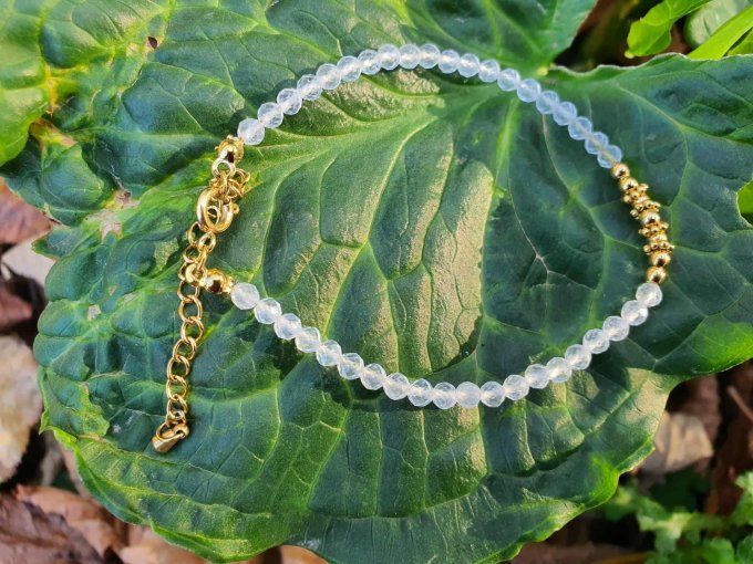 Bracelet Aléa Doré Cristal de Roche (Brésil AA)