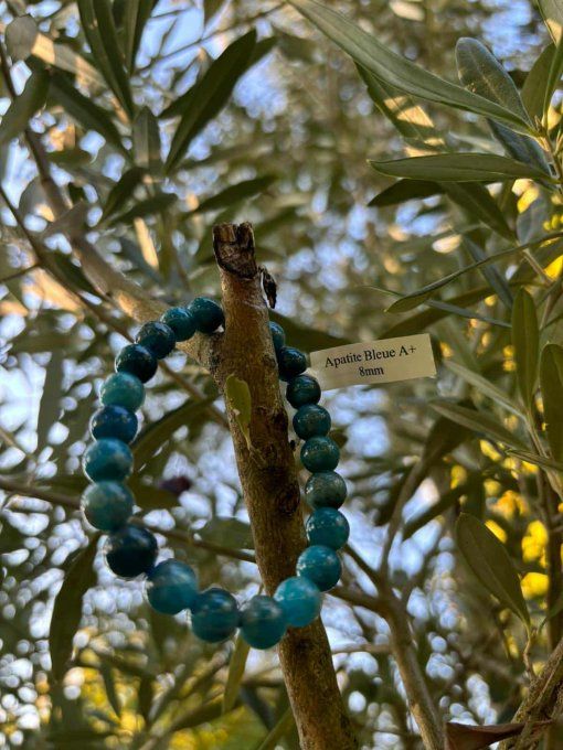 Bracelet Apatite bleue (Madagascar A+)