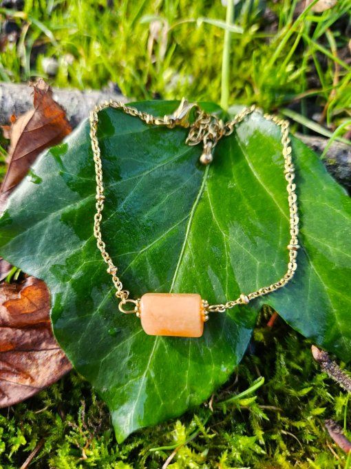 Pierre  de lune orange CLÉA Doré  (Inde A)