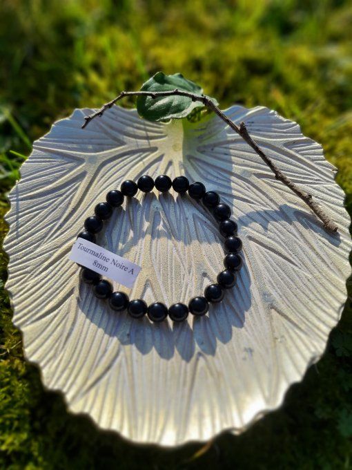 Bracelet Tourmaline noire (Brésil A boules 8mm)