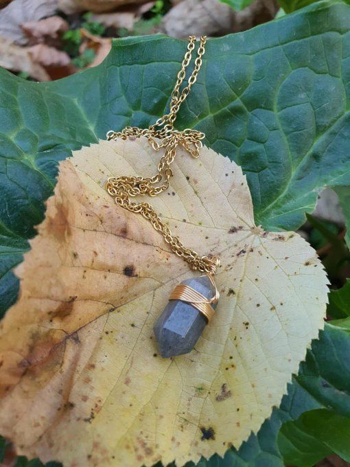 Collier Boho Doré Labradorite (Madagascar A)