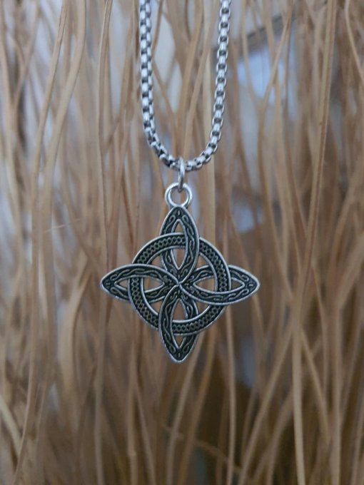 Pendentif Noeud de Sorcière (acier inoxydable, vendu avec chaîne)