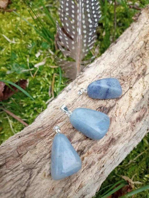 Pendentif pierre roulée Aventurine Bleue (Brésil A)