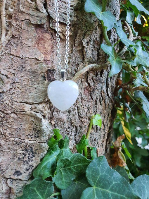 Pendentif Coeur cristal de roche (Brésil A)