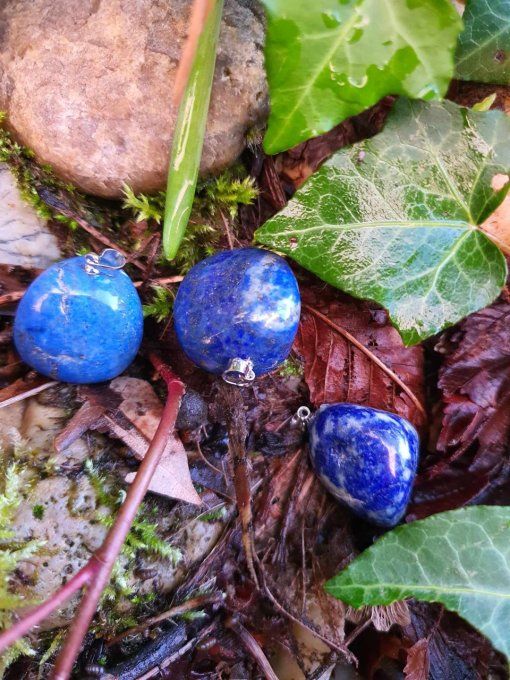 Pendentif pierre roulée Lapis lazuli  (Afghanistan A)
